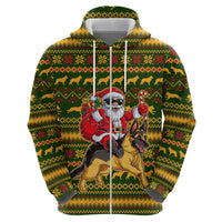 Awesome German Shepherd Dog Santa Claus Christmas Zip Hoodie Xmas Holiday Patterns - Wonder Print Shop
