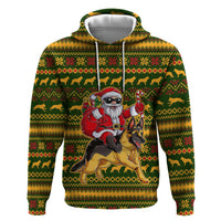 Awesome German Shepherd Dog Santa Claus Christmas Zip Hoodie Xmas Holiday Patterns - Wonder Print Shop