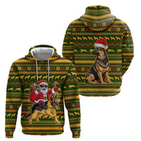 Awesome German Shepherd Dog Santa Claus Christmas Zip Hoodie Xmas Holiday Patterns - Wonder Print Shop