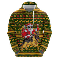 Awesome German Shepherd Dog Santa Claus Christmas Zip Hoodie Xmas Holiday Patterns - Wonder Print Shop