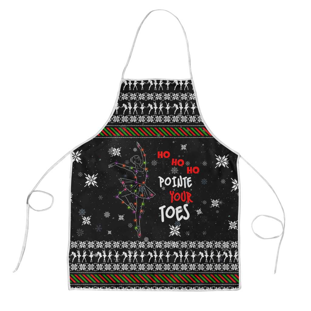 Ballet Pointe Christmas Design Apron Xmas Holiday Patterns - Wonder Print Shop