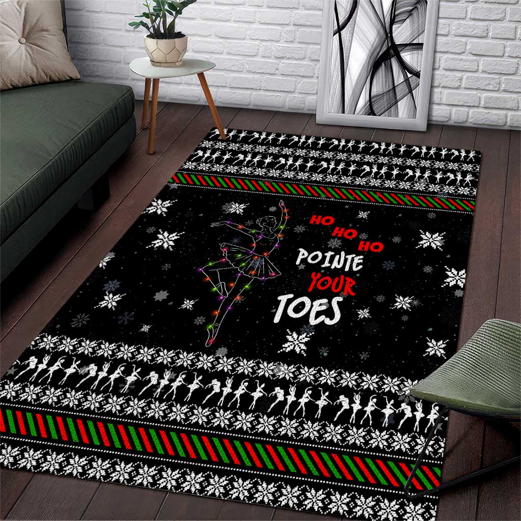 Ballet Pointe Christmas Design Area Rug Xmas Holiday Patterns - Wonder Print Shop