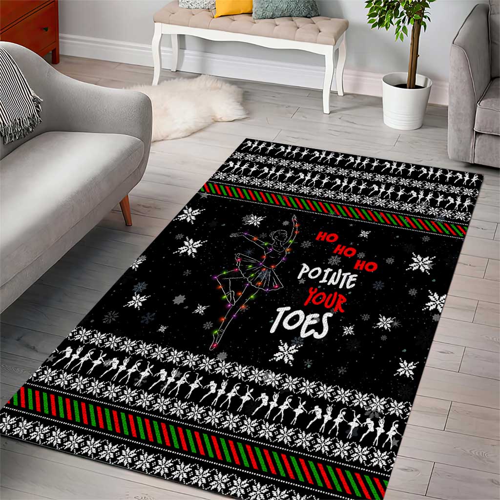 Ballet Pointe Christmas Design Area Rug Xmas Holiday Patterns - Wonder Print Shop