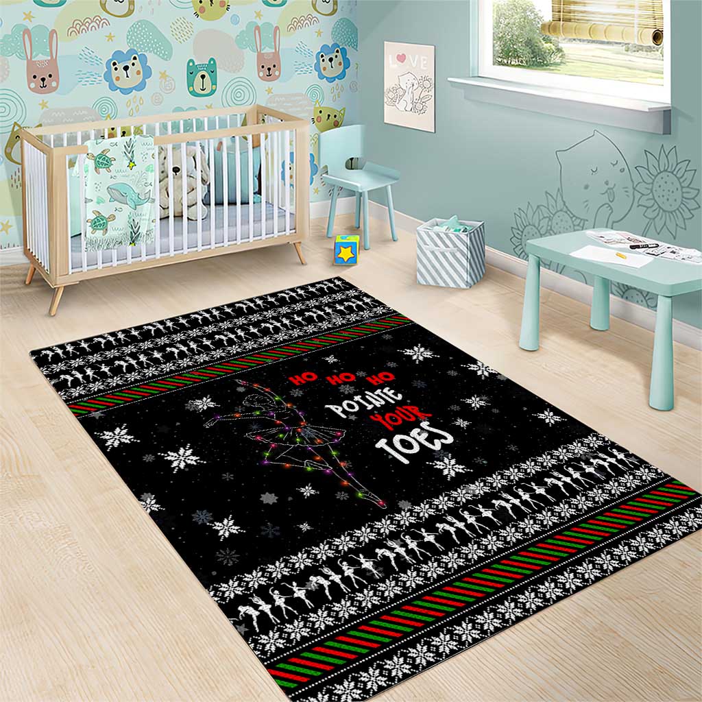 Ballet Pointe Christmas Design Area Rug Xmas Holiday Patterns - Wonder Print Shop