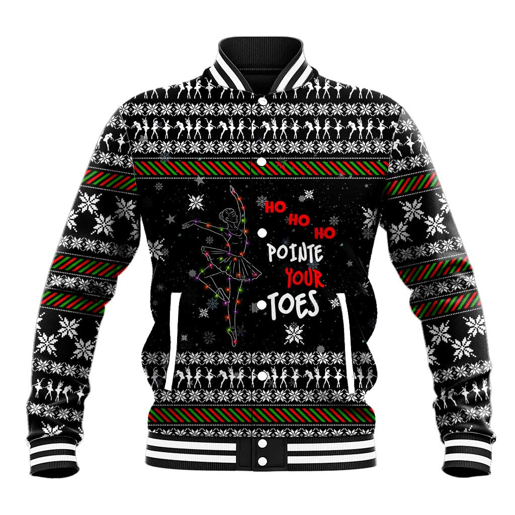 Ballet Pointe Christmas Design Baseball Jacket Xmas Holiday Patterns - Wonder Print Shop