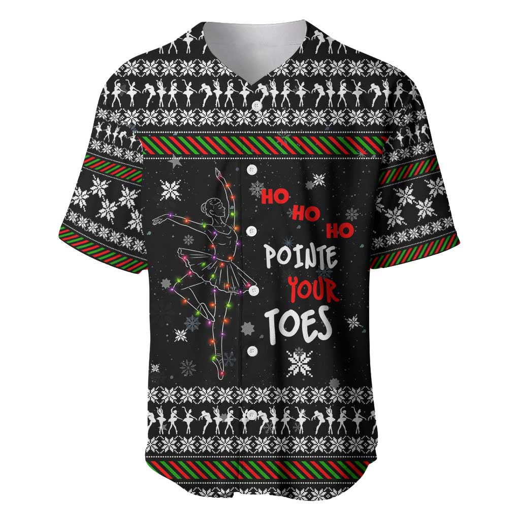 Ballet Pointe Christmas Design Baseball Jersey Xmas Holiday Patterns - Wonder Print Shop