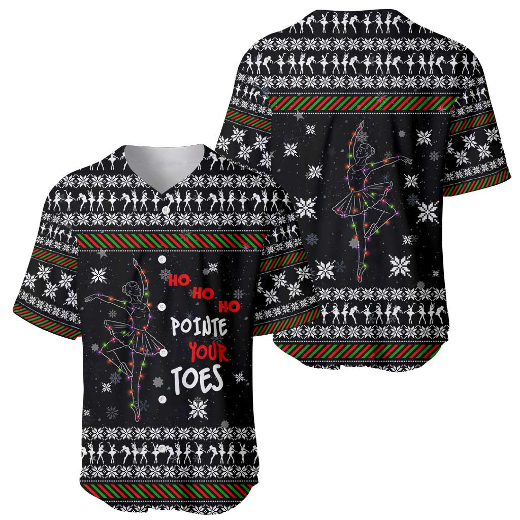 Ballet Pointe Christmas Design Baseball Jersey Xmas Holiday Patterns - Wonder Print Shop