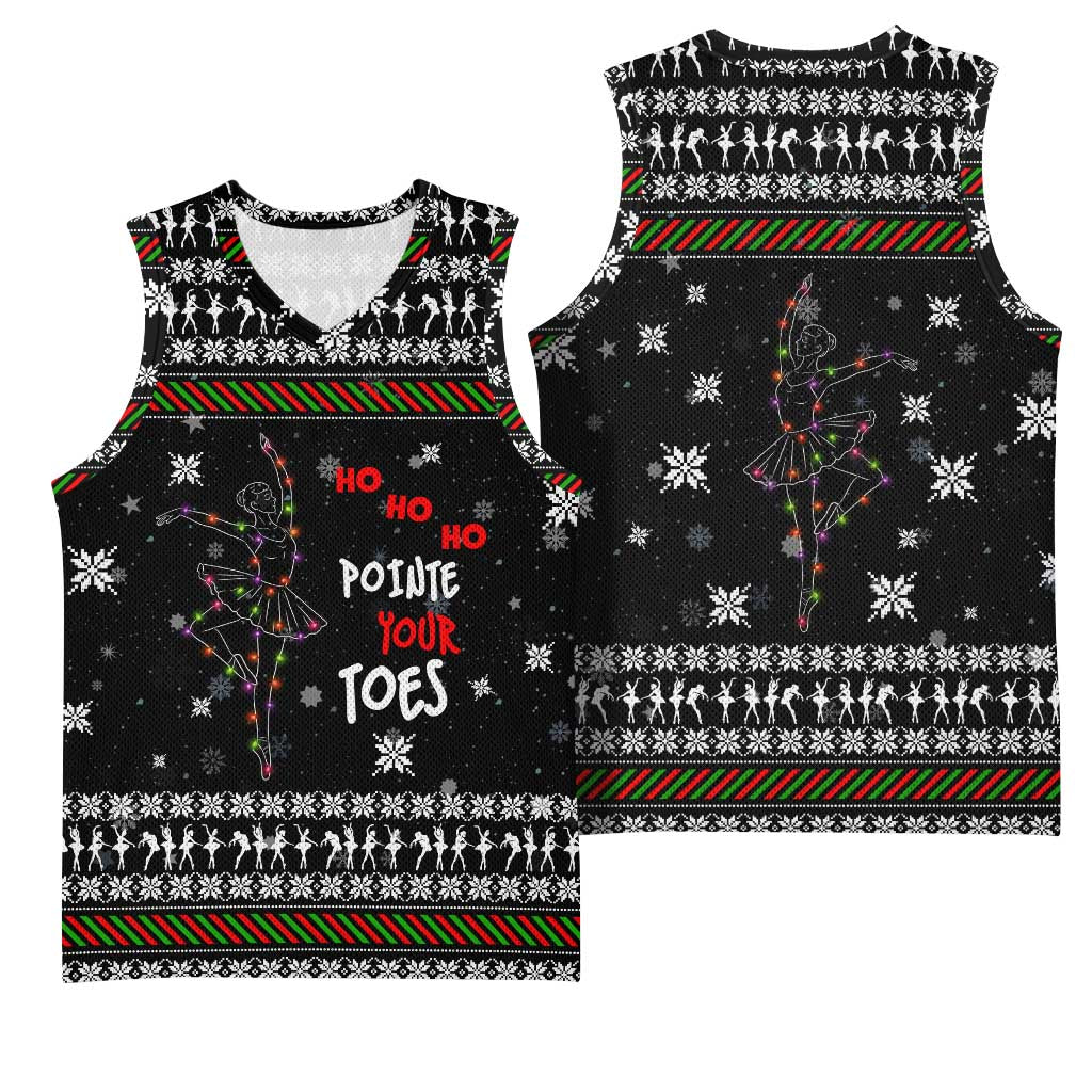 Ballet Pointe Christmas Design Basketball Jersey Xmas Holiday Patterns - Wonder Print Shop