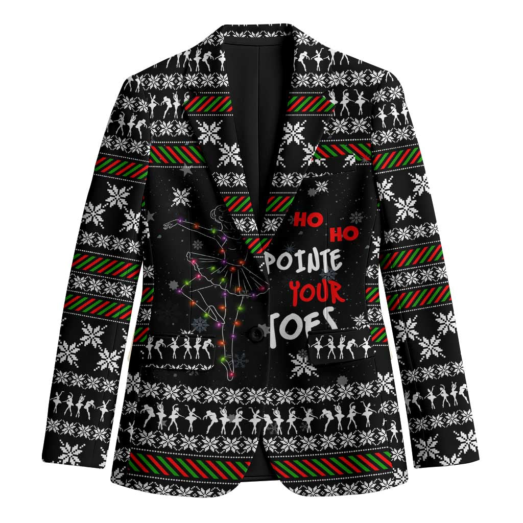 Ballet Pointe Christmas Design Blazer Xmas Holiday Patterns - Wonder Print Shop