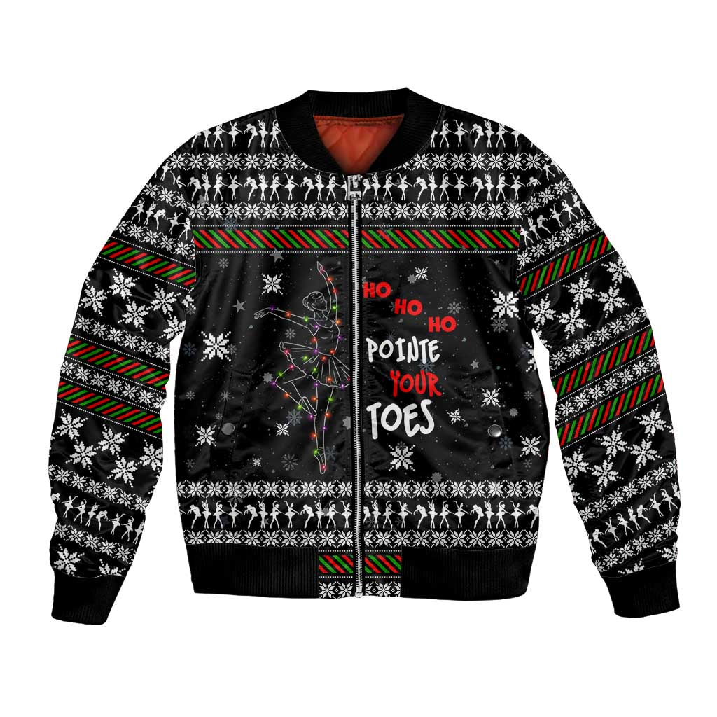 Ballet Pointe Christmas Design Bomber Jacket Xmas Holiday Patterns - Wonder Print Shop