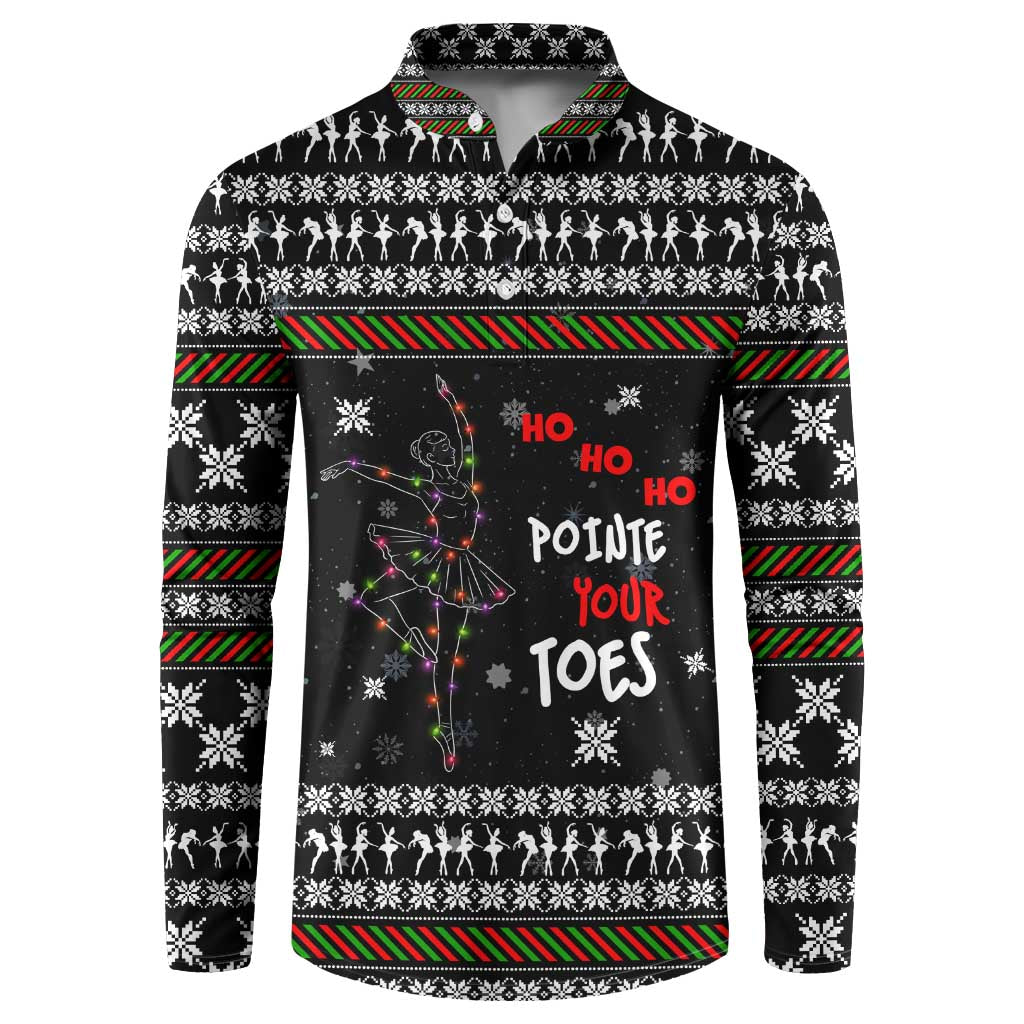 Ballet Pointe Christmas Design Button Sweatshirt Xmas Holiday Patterns - Wonder Print Shop