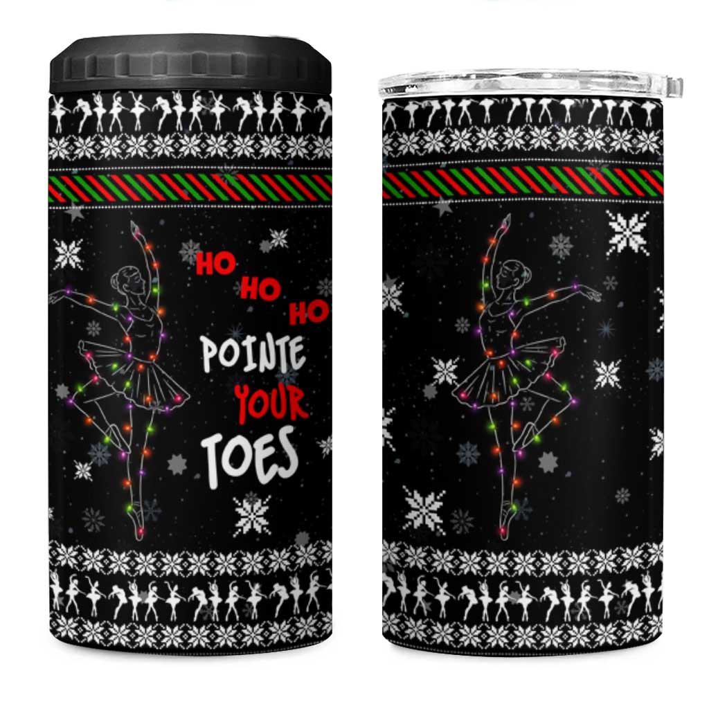 Ballet Pointe Christmas Design 4 in 1 Can Cooler Tumbler Xmas Holiday Patterns - Wonder Print Shop