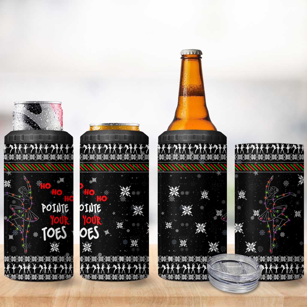 Ballet Pointe Christmas Design 4 in 1 Can Cooler Tumbler Xmas Holiday Patterns - Wonder Print Shop