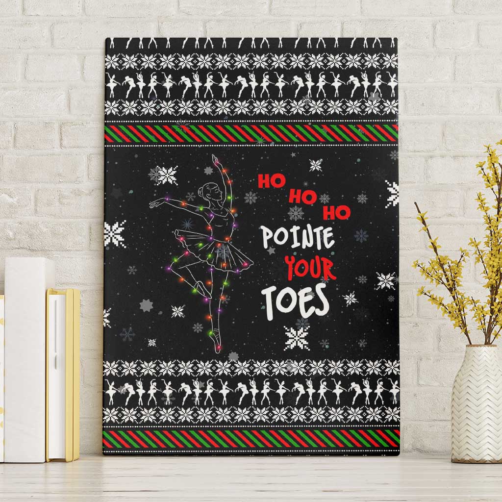 Ballet Pointe Christmas Design Canvas Wall Art Xmas Holiday Patterns - Wonder Print Shop