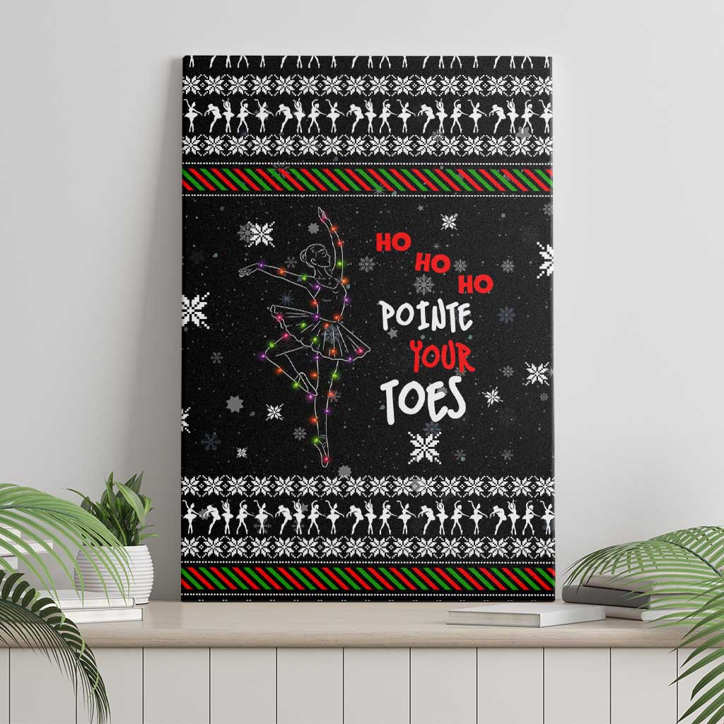 Ballet Pointe Christmas Design Canvas Wall Art Xmas Holiday Patterns - Wonder Print Shop
