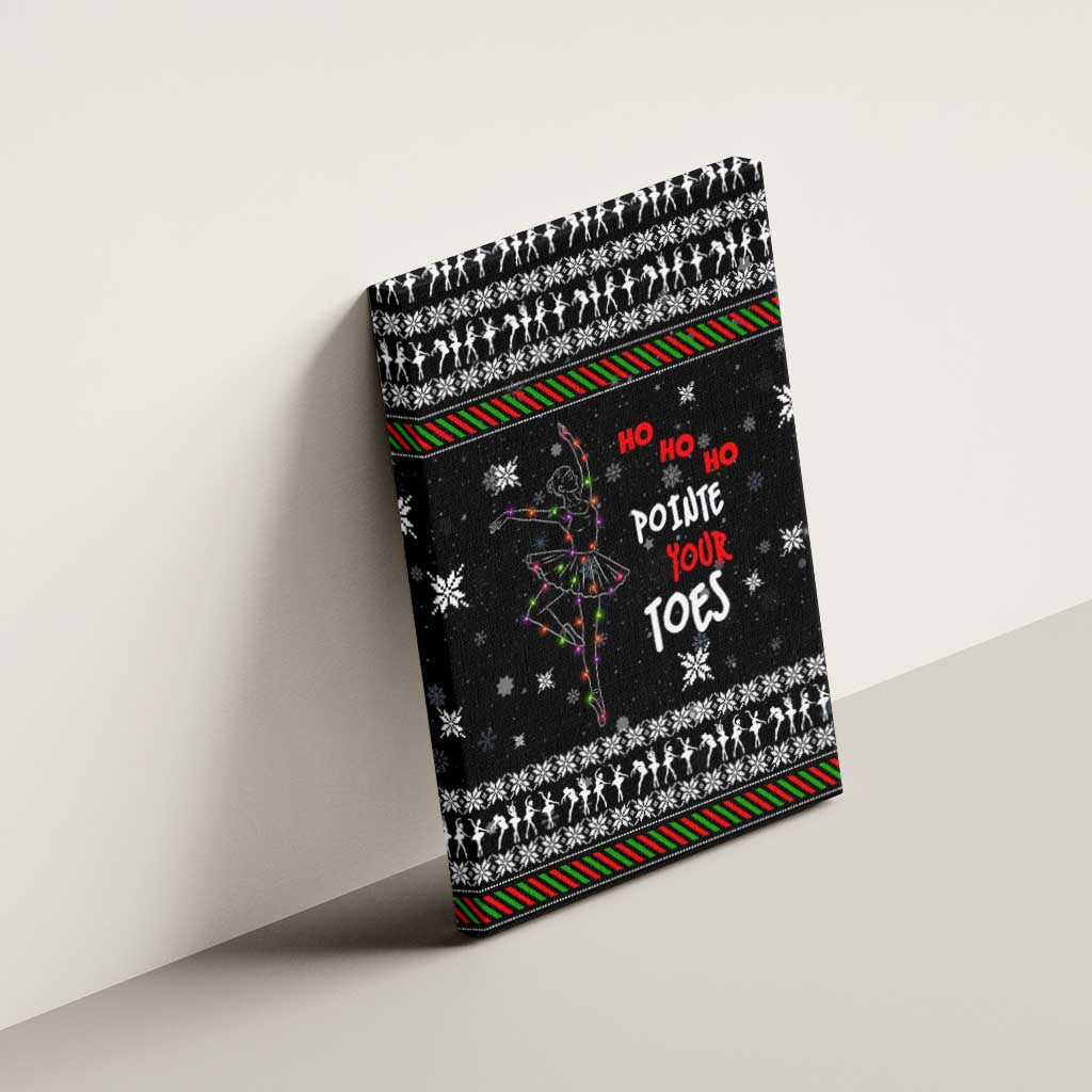 Ballet Pointe Christmas Design Canvas Wall Art Xmas Holiday Patterns - Wonder Print Shop