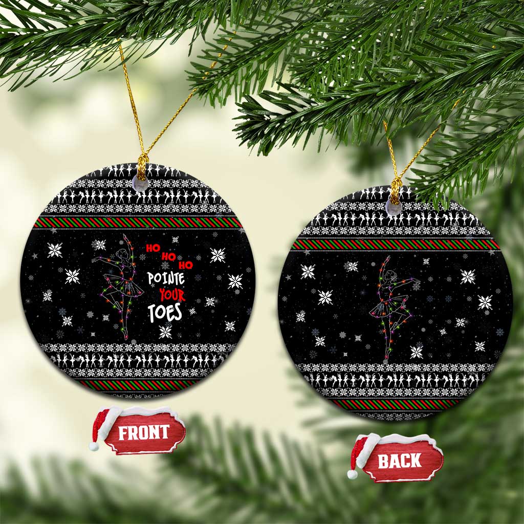 Ballet Pointe Christmas Design Ceramic Ornament Xmas Holiday Patterns - Wonder Print Shop