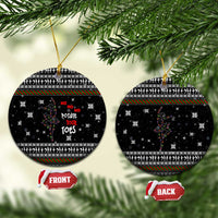 Ballet Pointe Christmas Design Ceramic Ornament Xmas Holiday Patterns - Wonder Print Shop