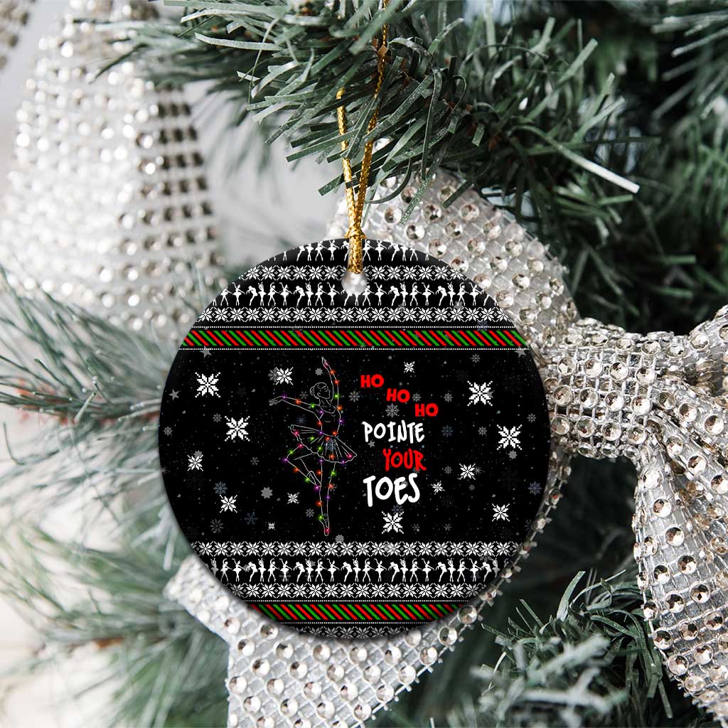 Ballet Pointe Christmas Design Ceramic Ornament Xmas Holiday Patterns - Wonder Print Shop