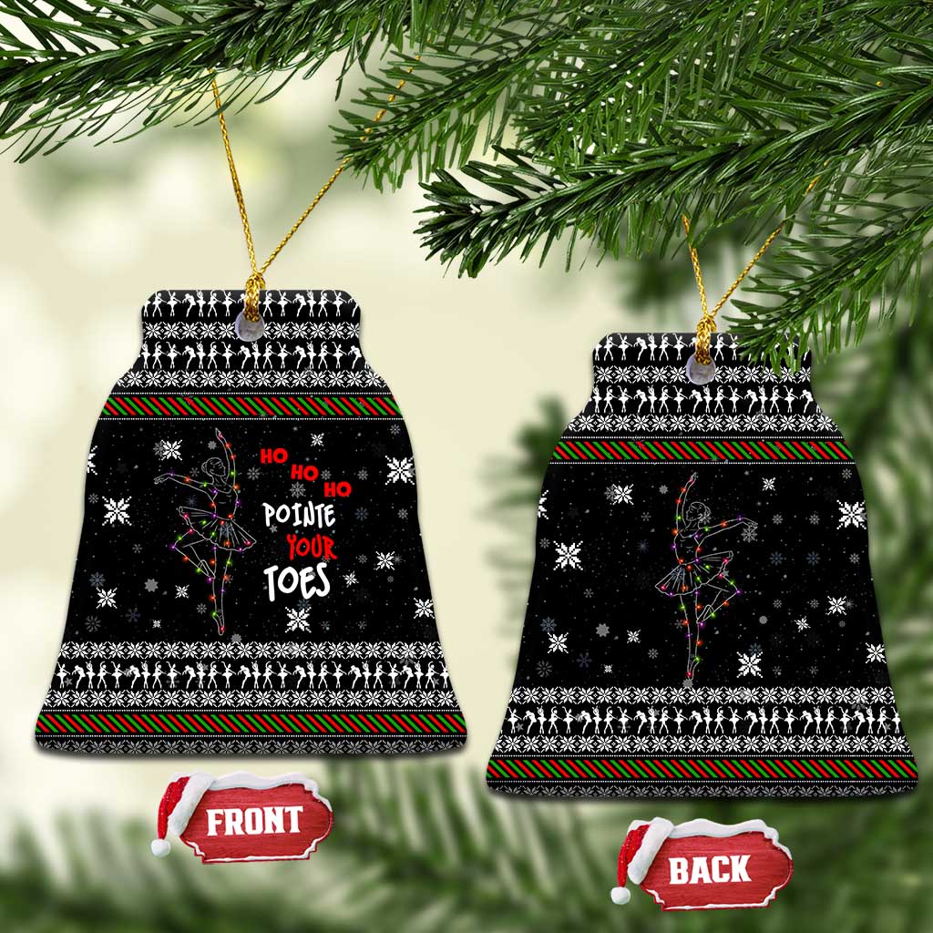 Ballet Pointe Christmas Design Ceramic Ornament Xmas Holiday Patterns - Wonder Print Shop