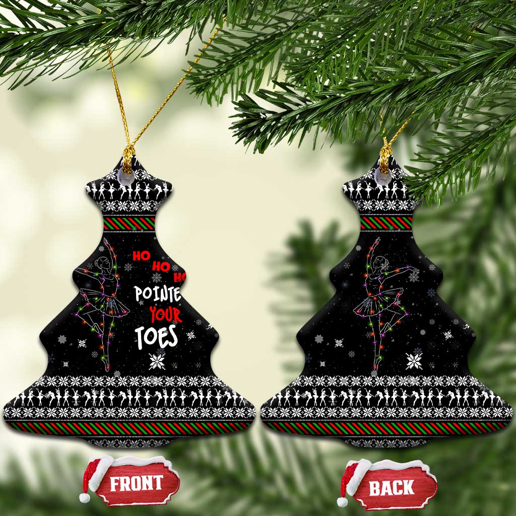 Ballet Pointe Christmas Design Ceramic Ornament Xmas Holiday Patterns - Wonder Print Shop
