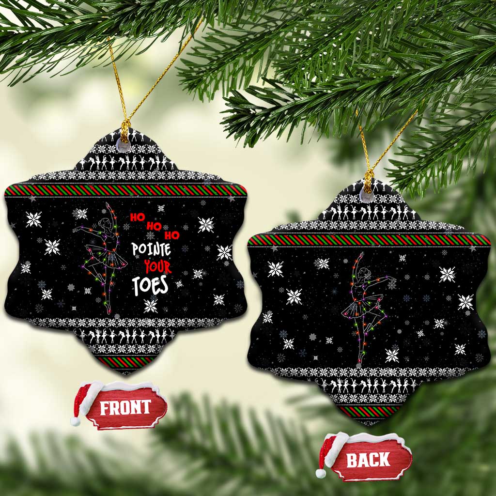 Ballet Pointe Christmas Design Ceramic Ornament Xmas Holiday Patterns - Wonder Print Shop