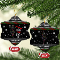 Ballet Pointe Christmas Design Ceramic Ornament Xmas Holiday Patterns - Wonder Print Shop