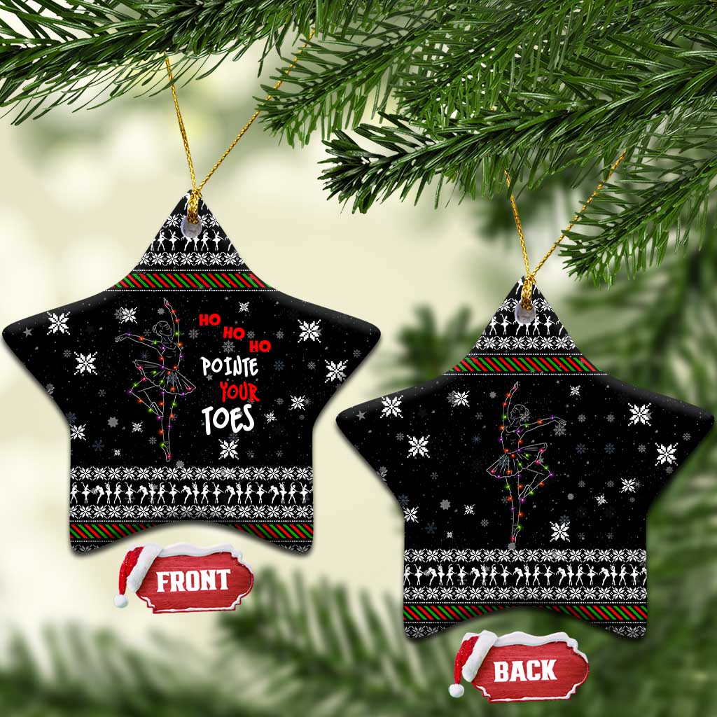 Ballet Pointe Christmas Design Ceramic Ornament Xmas Holiday Patterns - Wonder Print Shop