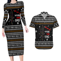 Ballet Pointe Christmas Design Couples Matching Long Sleeve Bodycon Dress and Hawaiian Shirt Xmas Holiday Patterns - Wonder Print Shop