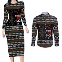 Ballet Pointe Christmas Design Couples Matching Long Sleeve Bodycon Dress and Long Sleeve Button Shirt Xmas Holiday Patterns - Wonder Print Shop