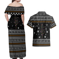 Ballet Pointe Christmas Design Couples Matching Off Shoulder Maxi Dress and Hawaiian Shirt Xmas Holiday Patterns - Wonder Print Shop