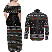 Ballet Pointe Christmas Design Couples Matching Off Shoulder Maxi Dress and Long Sleeve Button Shirt Xmas Holiday Patterns - Wonder Print Shop