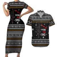 Ballet Pointe Christmas Design Couples Matching Short Sleeve Bodycon Dress and Hawaiian Shirt Xmas Holiday Patterns - Wonder Print Shop