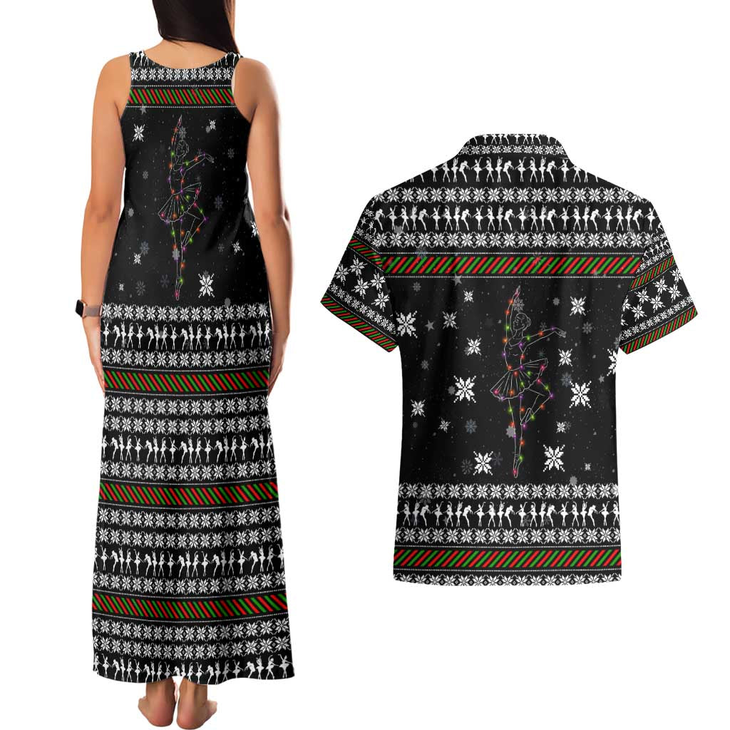 Ballet Pointe Christmas Design Couples Matching Tank Maxi Dress and Hawaiian Shirt Xmas Holiday Patterns - Wonder Print Shop