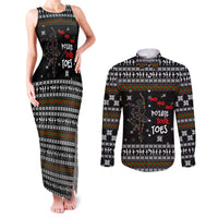 Ballet Pointe Christmas Design Couples Matching Tank Maxi Dress and Long Sleeve Button Shirt Xmas Holiday Patterns - Wonder Print Shop