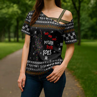 Ballet Pointe Christmas Design Cross Shoulder Shirt Xmas Holiday Patterns - Wonder Print Shop