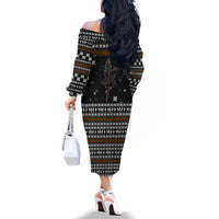 Ballet Pointe Christmas Design Family Matching Off The Shoulder Long Sleeve Dress and Hawaiian Shirt Xmas Holiday Patterns - Wonder Print Shop