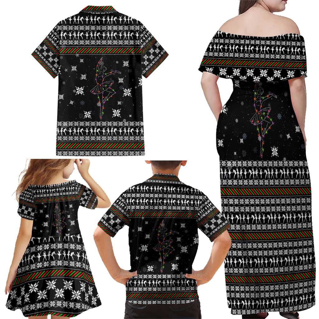 Ballet Pointe Christmas Design Family Matching Off Shoulder Maxi Dress and Hawaiian Shirt Xmas Holiday Patterns - Wonder Print Shop