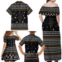 Ballet Pointe Christmas Design Family Matching Off Shoulder Maxi Dress and Hawaiian Shirt Xmas Holiday Patterns - Wonder Print Shop