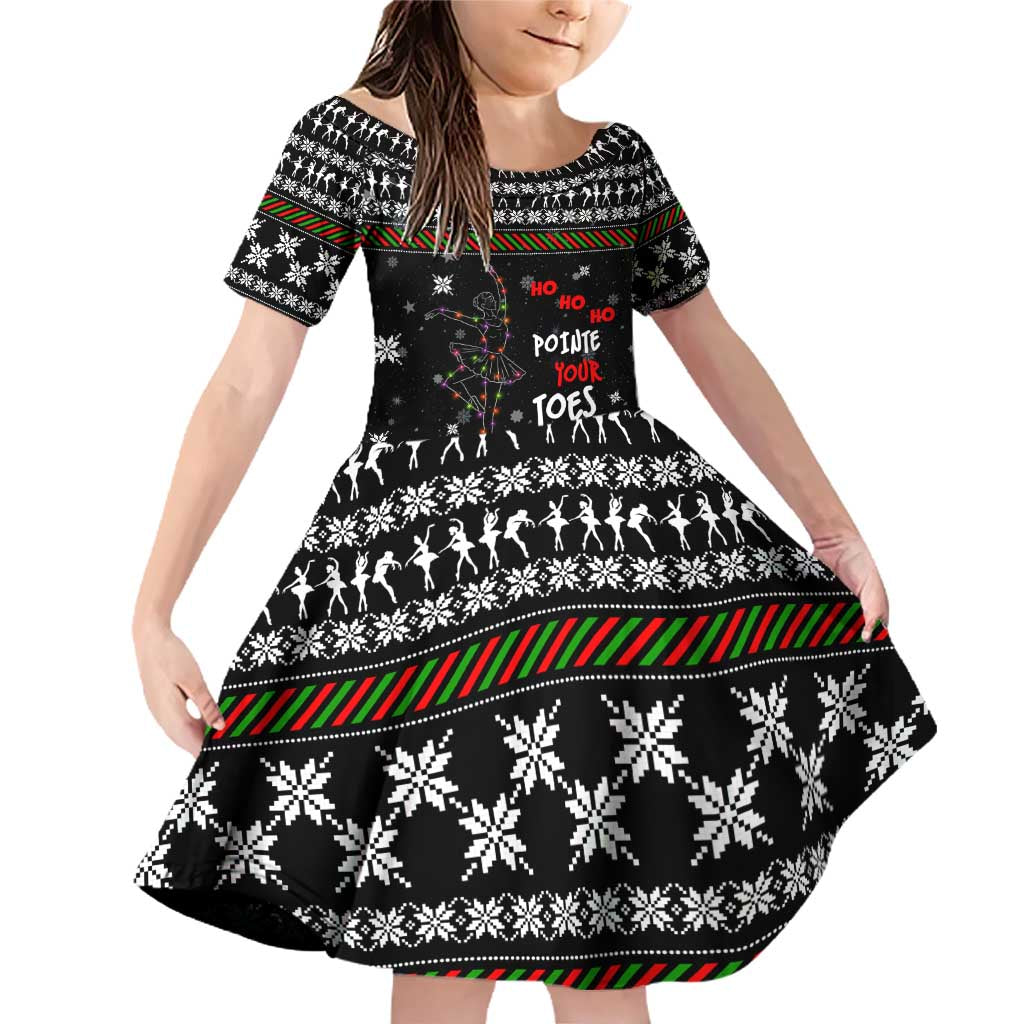 Ballet Pointe Christmas Design Family Matching Off Shoulder Short Dress and Hawaiian Shirt Xmas Holiday Patterns - Wonder Print Shop