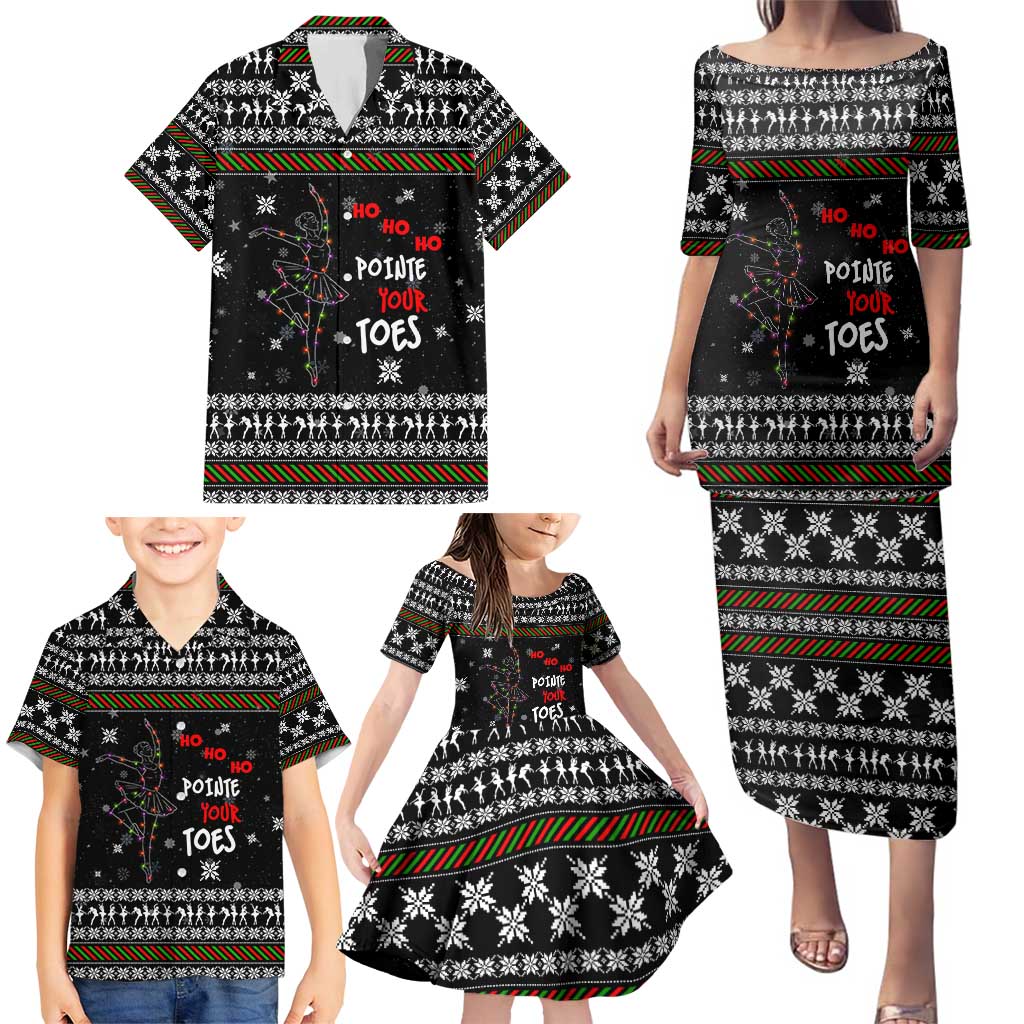 Ballet Pointe Christmas Design Family Matching Puletasi and Hawaiian Shirt Xmas Holiday Patterns - Wonder Print Shop