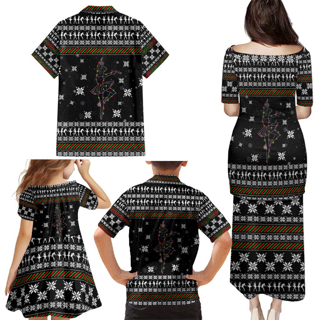 Ballet Pointe Christmas Design Family Matching Puletasi and Hawaiian Shirt Xmas Holiday Patterns - Wonder Print Shop