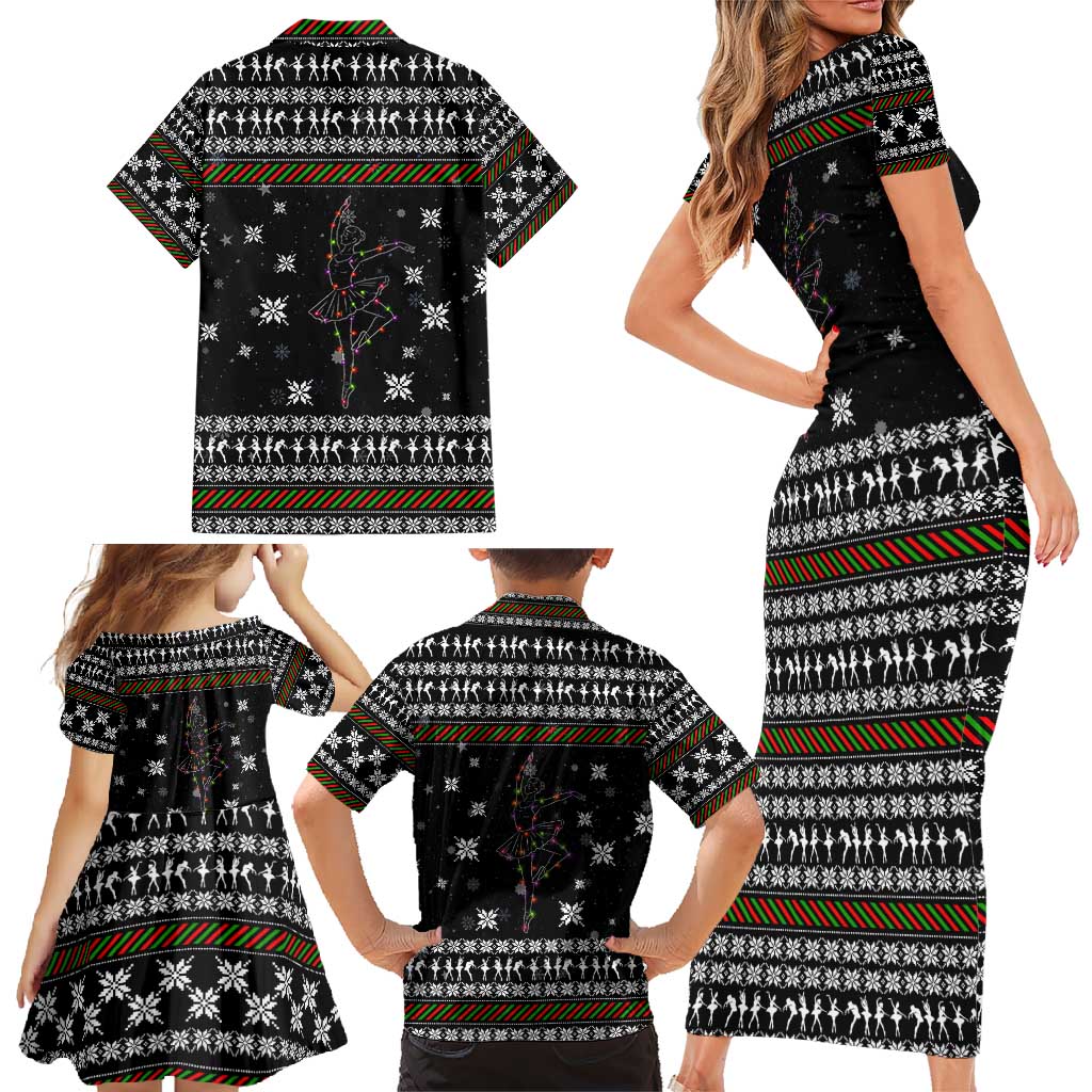 Ballet Pointe Christmas Design Family Matching Short Sleeve Bodycon Dress and Hawaiian Shirt Xmas Holiday Patterns - Wonder Print Shop