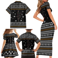 Ballet Pointe Christmas Design Family Matching Short Sleeve Bodycon Dress and Hawaiian Shirt Xmas Holiday Patterns - Wonder Print Shop
