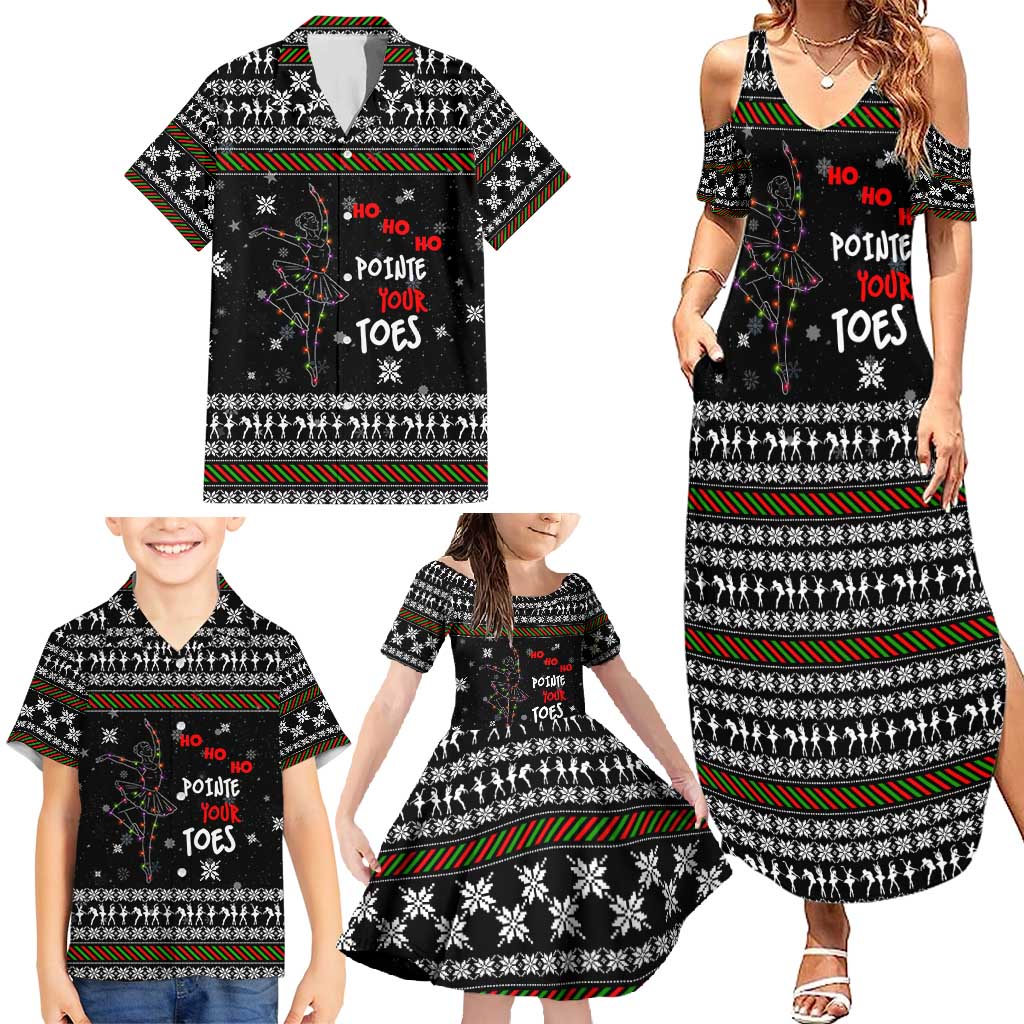 Ballet Pointe Christmas Design Family Matching Summer Maxi Dress and Hawaiian Shirt Xmas Holiday Patterns - Wonder Print Shop