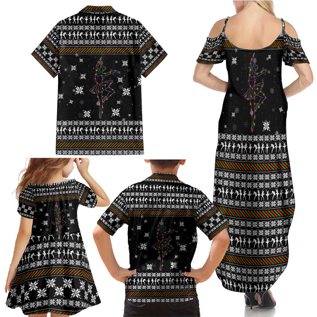 Ballet Pointe Christmas Design Family Matching Summer Maxi Dress and Hawaiian Shirt Xmas Holiday Patterns - Wonder Print Shop