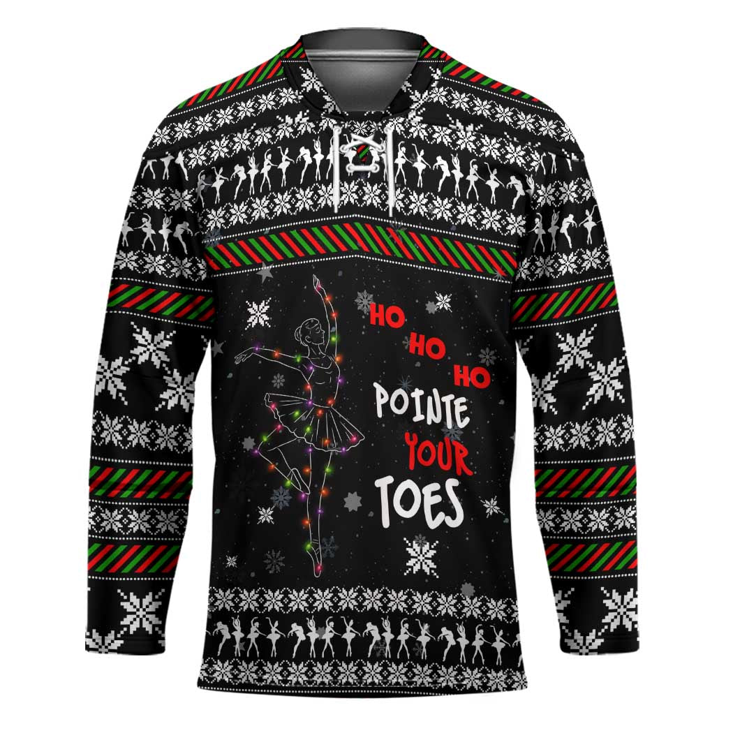 Ballet Pointe Christmas Design Hockey Jersey Xmas Holiday Patterns - Wonder Print Shop