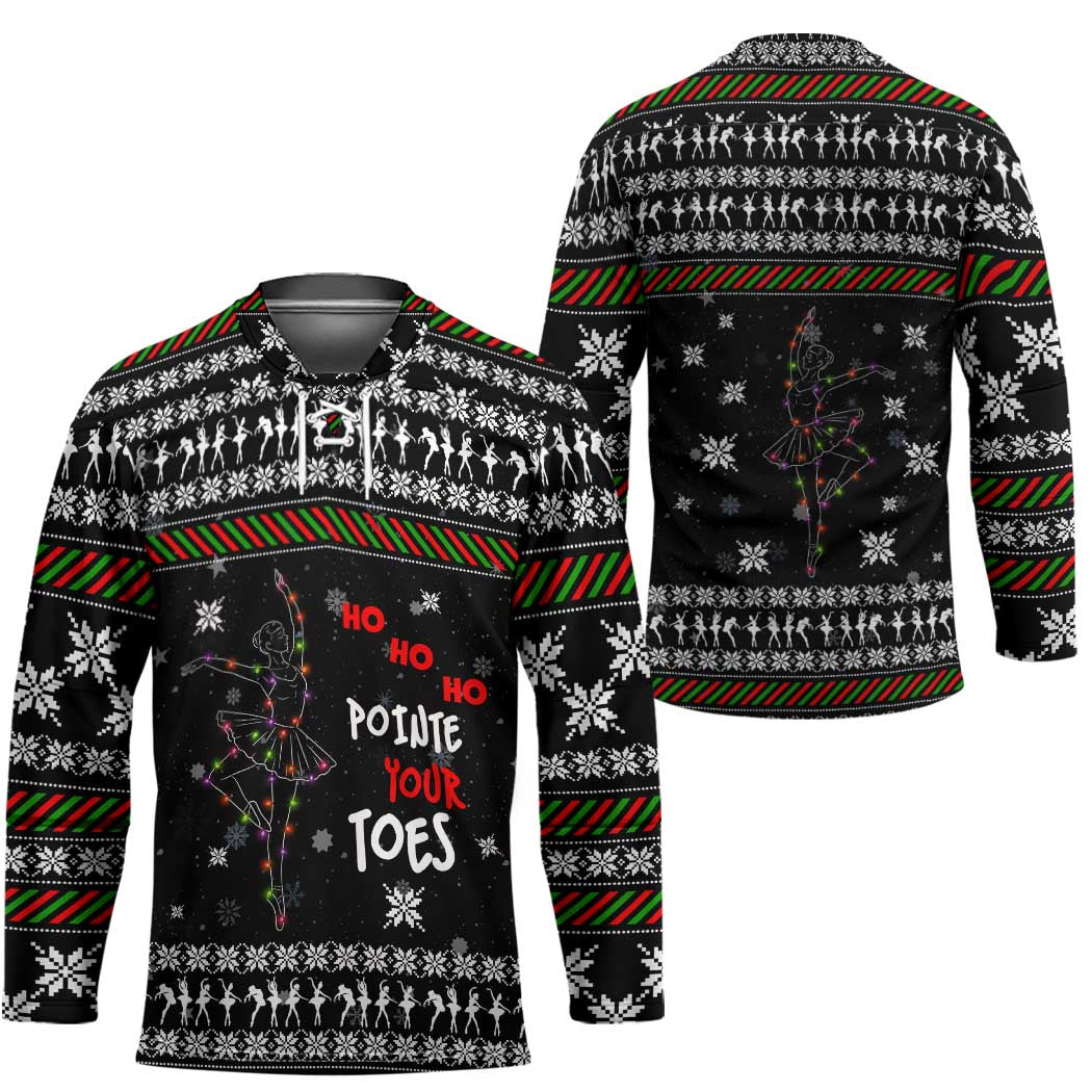 Ballet Pointe Christmas Design Hockey Jersey Xmas Holiday Patterns - Wonder Print Shop