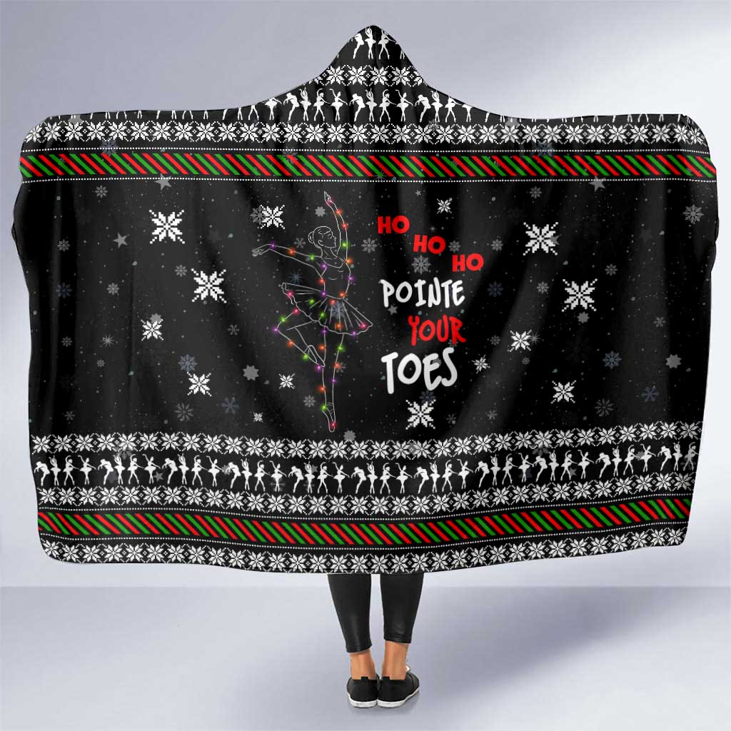 Ballet Pointe Christmas Design Hooded Blanket Xmas Holiday Patterns - Wonder Print Shop