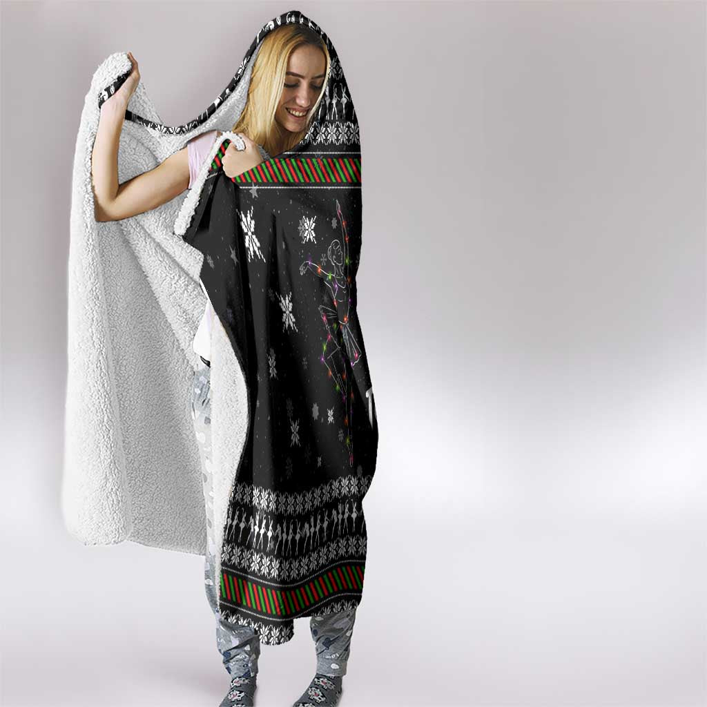 Ballet Pointe Christmas Design Hooded Blanket Xmas Holiday Patterns - Wonder Print Shop